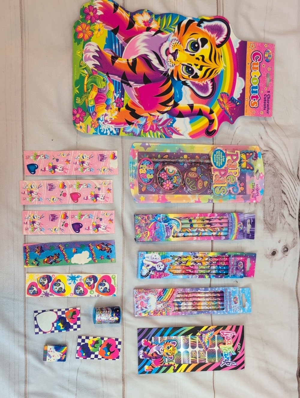 Vintage Lisa Frank Stationery Lot Sealed Pencils Paper Pals Stickers ORLY